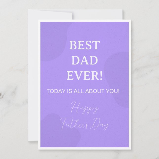 Best Dad Ever - Simple purple Father's Day Invitation (Front)