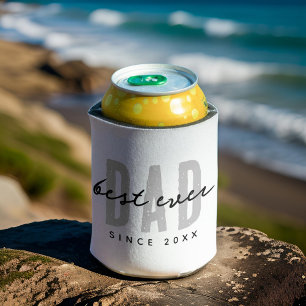 Best Dad Ever Since 20XX Modern Simple Preppy Can Cooler