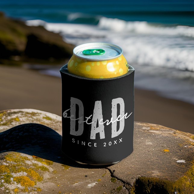 Best Dad Ever Since 20XX Modern Simple Preppy Can Cooler (Creator Uploaded)