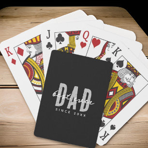 Best Dad Ever Since 20XX Modern Simple Preppy Playing Cards