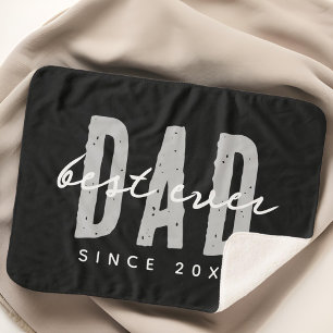 Best Dad Ever Since 20XX Modern Simple Preppy Sherpa Blanket