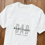 Best Dad Ever Since 20XX Modern Simple Preppy T-Shirt<br><div class="desc">This simple and modern design is composed of san serif typography.</div>