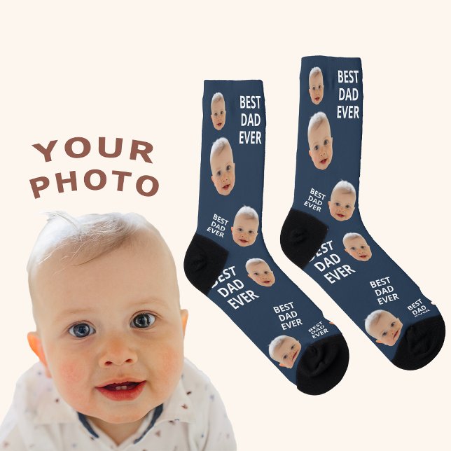 Best Dad Ever Socks with Custom Photo and Text (Creator Uploaded)