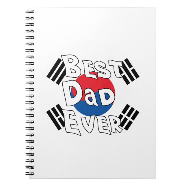Best Dad Ever South Korea Flag Notebook (Front)