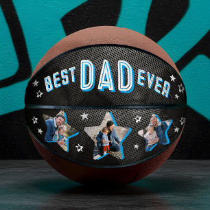 Best Dad Ever Sports Edgy Photo Star Father's Day Basketball