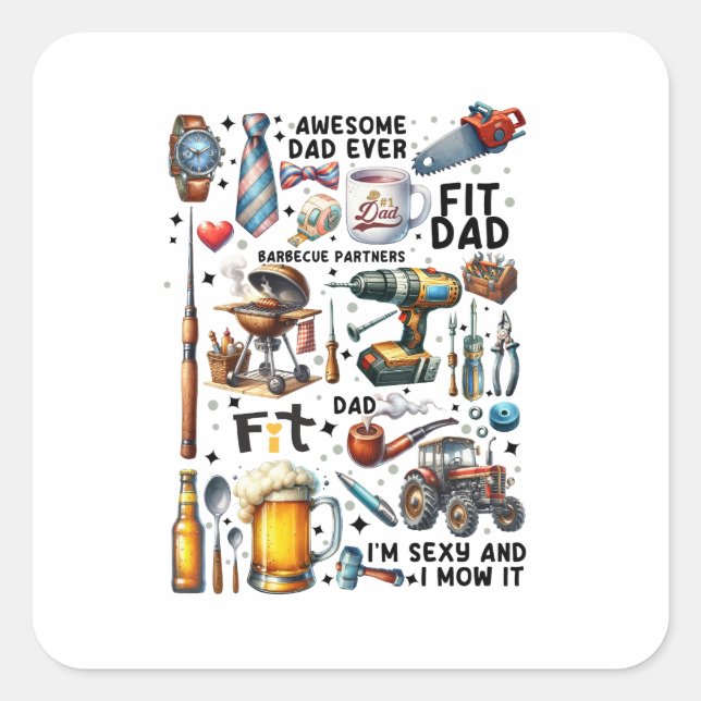 Best Dad Ever Square Sticker (Front)