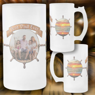 Best Dad Ever Sunset 1738 Frosted Glass Beer Mug