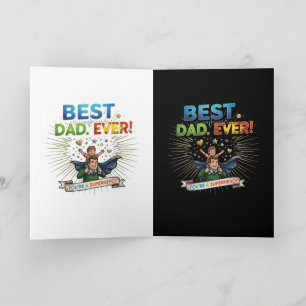 Best Dad Ever Superhero Father's Day Illustration Card