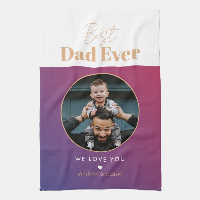 Best dad ever tea towel (Vertical)