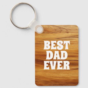 Best Dad Ever Teak Wood Photo Key Ring