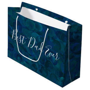 Best Dad Ever Teal Blue Unique Christmas Large Gift Bag