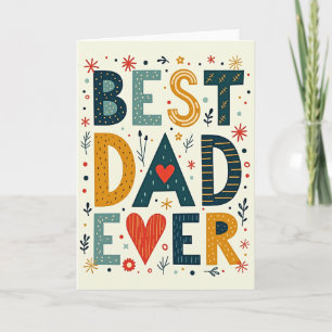 Best Dad Ever Teal Pattern Card