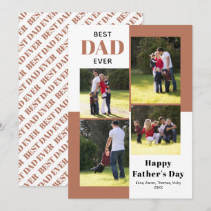 Best Dad Ever terracotta Father's Day photo card