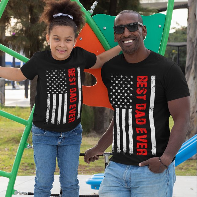 Best Dad Ever Thin Red Line Firefighters Daddy T-Shirt (Creator Uploaded)