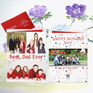 Best Dad Ever Topography Five Photo Fathers Day Card