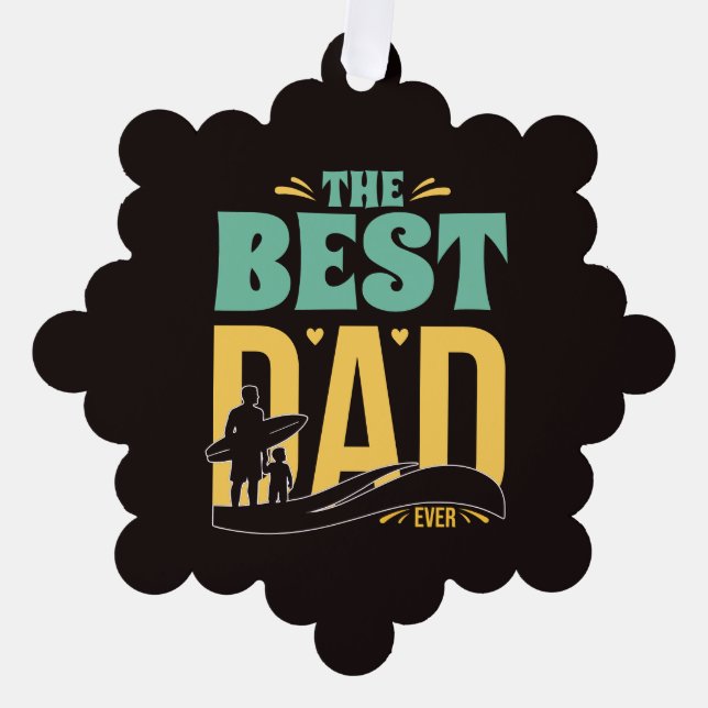 Best Dad Ever Tree Decoration Card (Front)