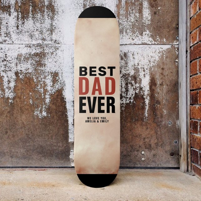 Best Dad Ever Trendy Watercolor Father`s Day Skateboard (Creator Uploaded)