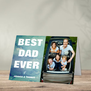 Best Dad Ever   Trendy Watercolor Father's Day Card