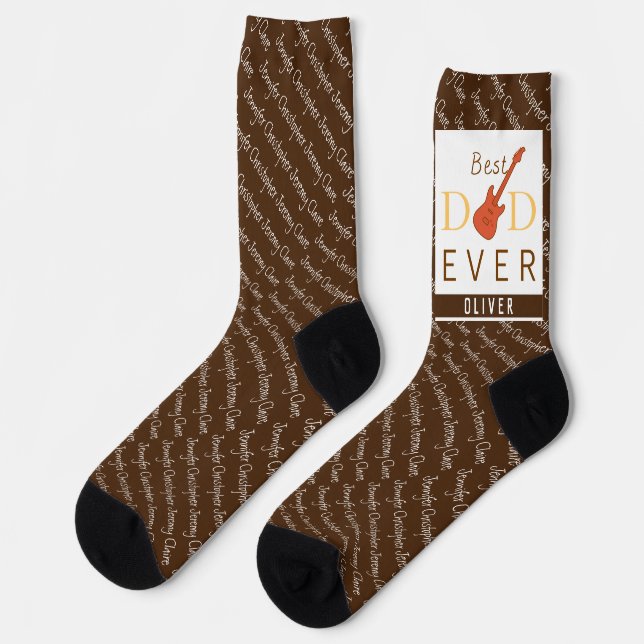 Best Dad Ever Typography Cool Modern Fathers Day Socks (Left)