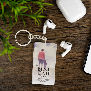 Best Dad Ever Typography Father`s Day Full Photo Key Ring
