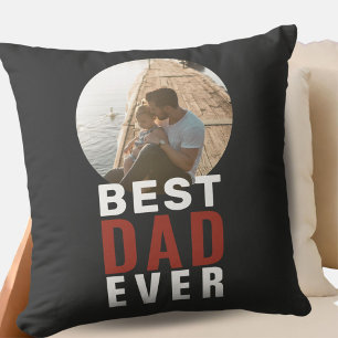 Best Dad Ever Typography Father`s Day Photo Cushion