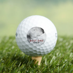 Best Dad Ever Typography Photo Father`s Day Golf Balls
