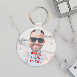 Best dad ever typography photo overaly key ring