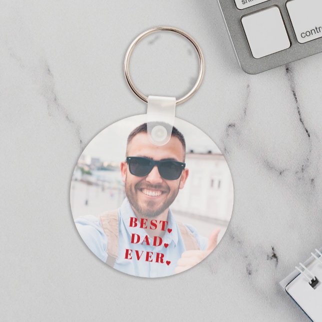 Best dad ever typography photo overaly key ring (Creator Uploaded)