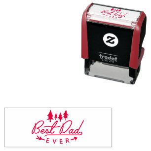 Best Dad Ever Typography with Trees Self-inking Stamp