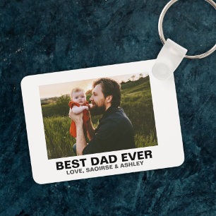 Best Dad Ever Unique Father's Day Custom Photo Key Ring