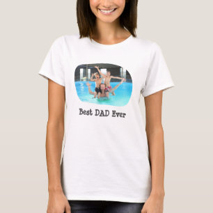 Best DAD Ever upload your horizontal family photo T-Shirt