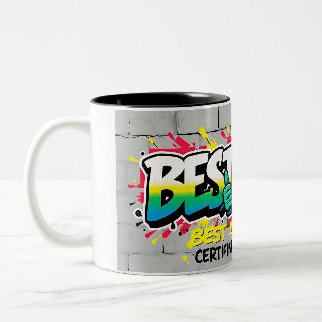 Best Dad Ever – Urban Graffiti Edition Two-Tone Coffee Mug (Left)