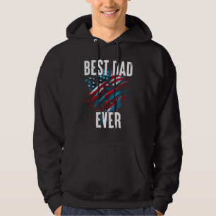 Best Dad Ever US American Flag Fathers Day Graffit Hoodie