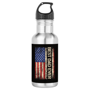 Best Dad Ever US American Flag Gifts for Father's 532 Ml Water Bottle