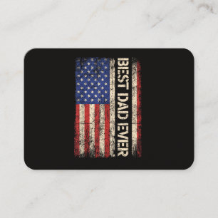 Best Dad Ever US American Flag Gifts for Father's Business Card