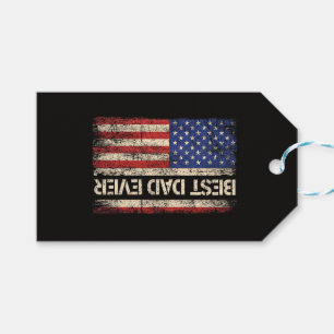 Best Dad Ever US American Flag Gifts for Father's Gift Tags