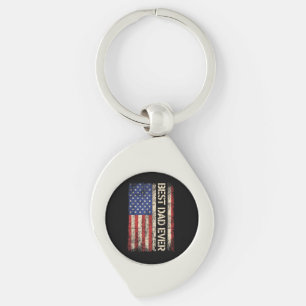 Best Dad Ever US American Flag Gifts for Father's  Key Ring