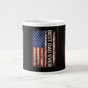 Best Dad Ever US American Flag Gifts for Father's  Large Coffee Mug