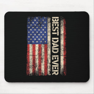 Best Dad Ever US American Flag Gifts for Father's  Mouse Pad