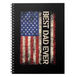 Best Dad Ever US American Flag Gifts for Father's Notebook