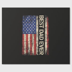 Best Dad Ever US American Flag Gifts for Father's  Wrapping Paper