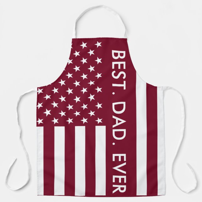 Best Dad Ever USA Flag Apron (Front)