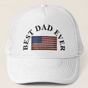 BEST DAD EVER USA FLAG CUSTOMIZE COUNTRY FLAG TRUCKER HAT