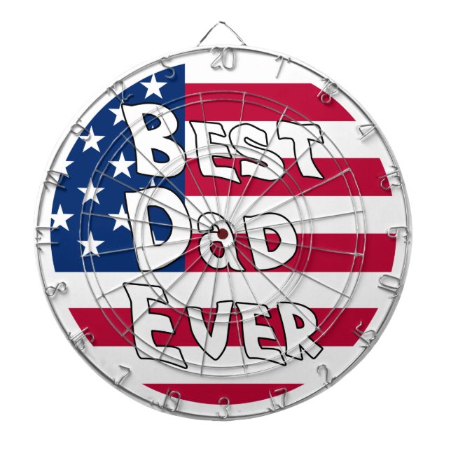 Best Dad Ever USA Flag Dartboard (Front)