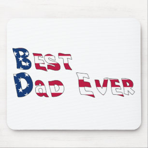 Best Dad Ever USA Flag Mouse Pad