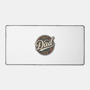 Best Dad Ever Vintage Badge T-Shirt Design_1 Desk Mat