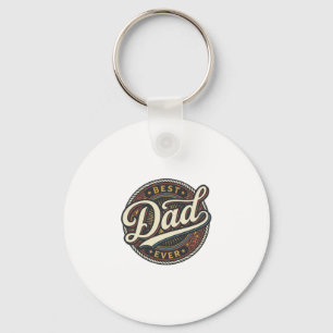 Best Dad Ever Vintage Badge T-Shirt Design_1 Key Ring