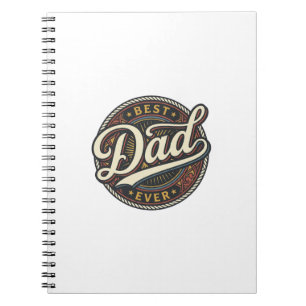 Best Dad Ever Vintage Badge T-Shirt Design_1 Notebook