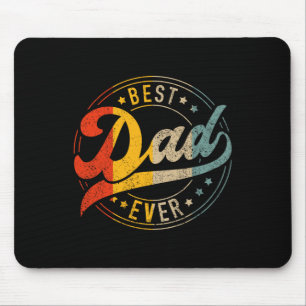 Best Dad Ever Vintage Colours Retro Fathers Day Bi Mouse Pad