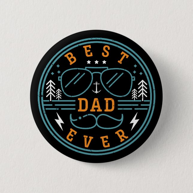 Best Dad Ever Vintage Retro Father's Day Badge (Front)